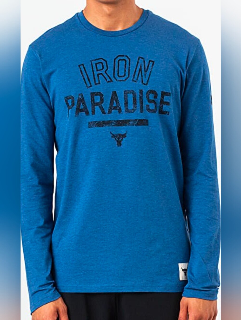Under Armour Boys Project Rock Iron Paradise Blue Longsleeve Shirt Size YLG